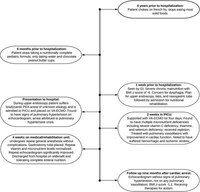 Case report: Pulmonary hypertensive crisis leading to cardiac arrest during endoscopic evaluation in a 6-year-old boy with autism, severe malnutrition, and undiagnosed scurvy